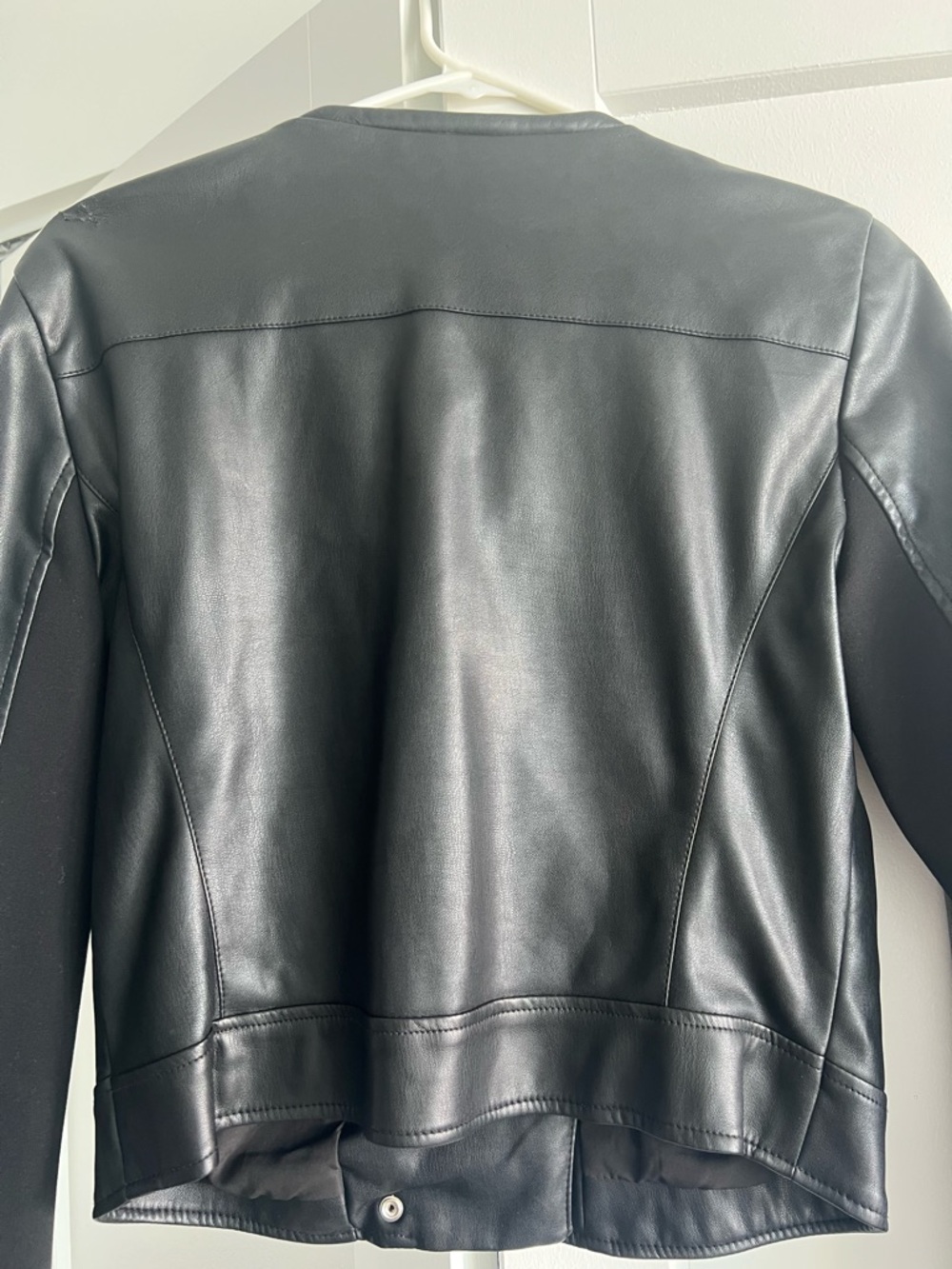 Zara Black Leather Jacket with Silver Accents, Size Large - Picture 9 of 12